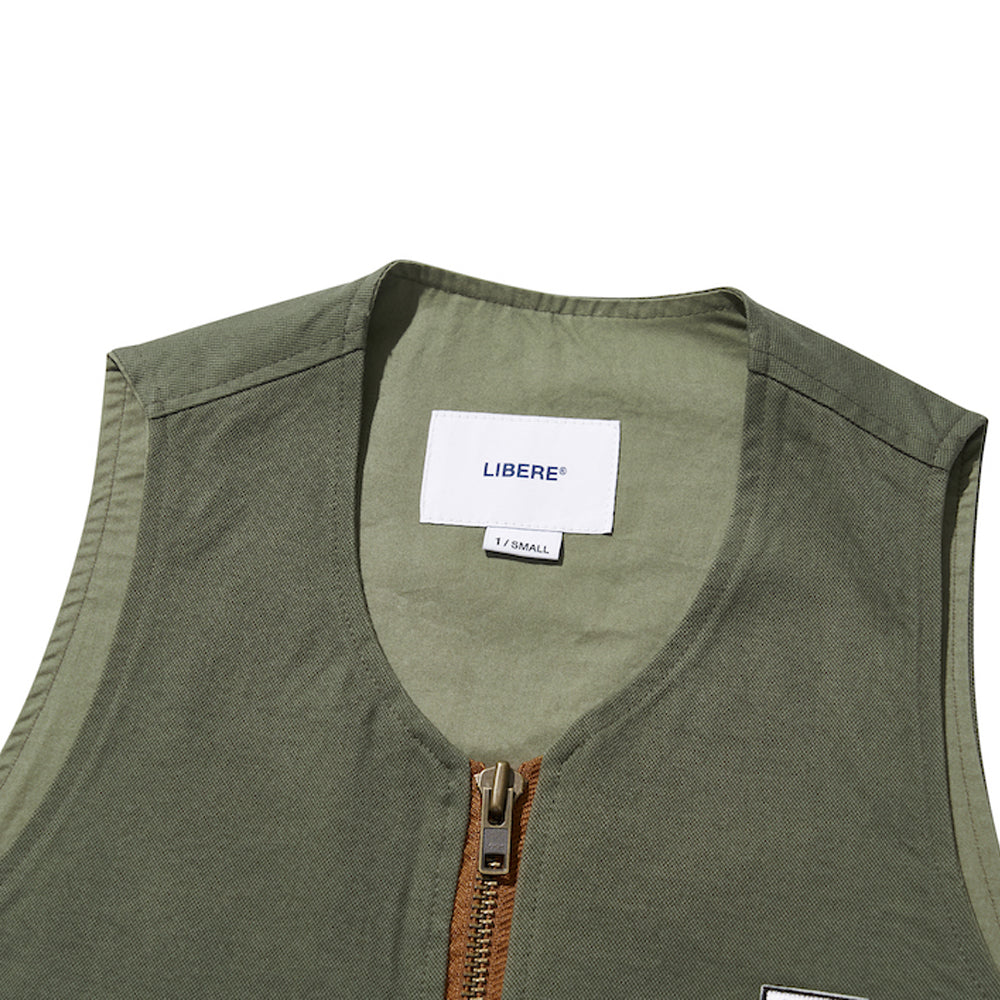 SLOGAN WORK VEST / OLIVE – LIBERE