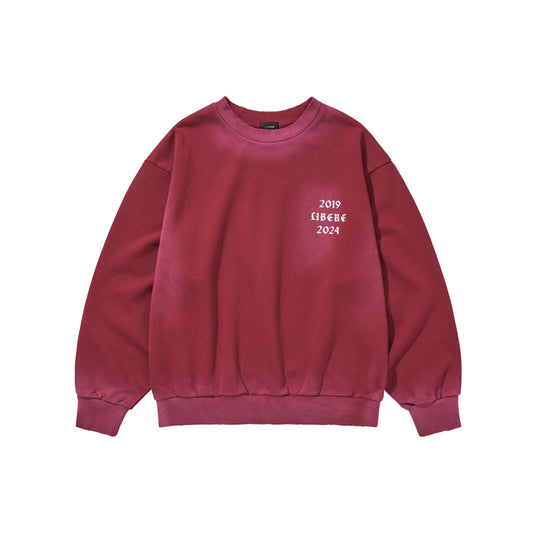 GOTHIC LOGO CREWNECK SWEAT / BURGUNDY