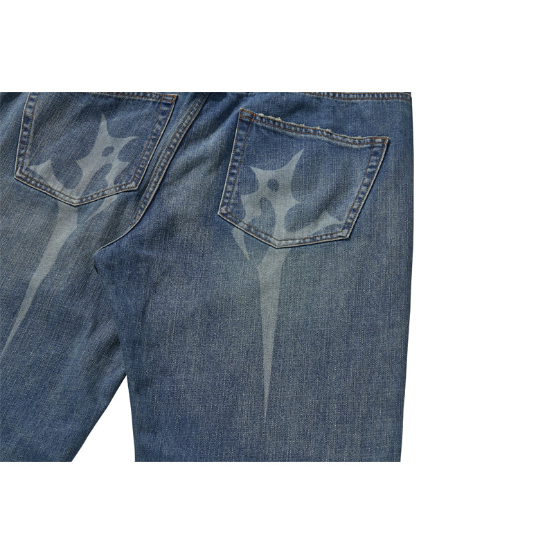 WASHED DENIM PANTS / BLUE