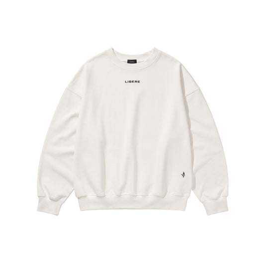 LIBERE LOGO CREWNECK SWEAT / WHITE