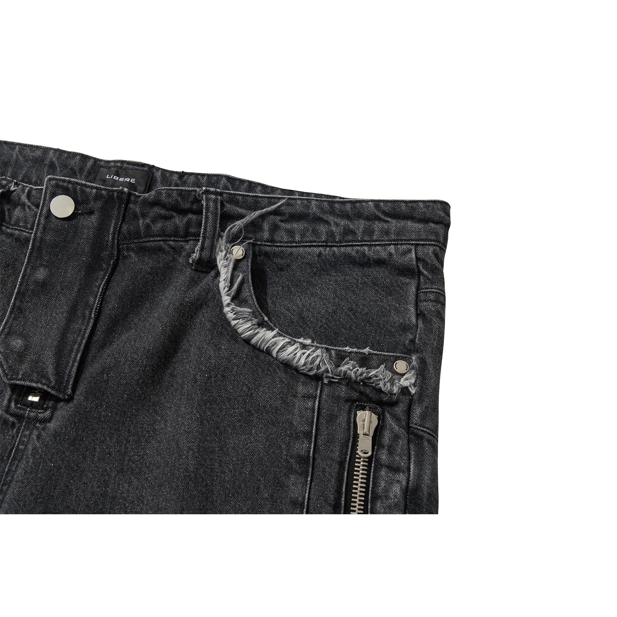 DENIM BIKER BAGGY PANTS / BLACK – LIBERE