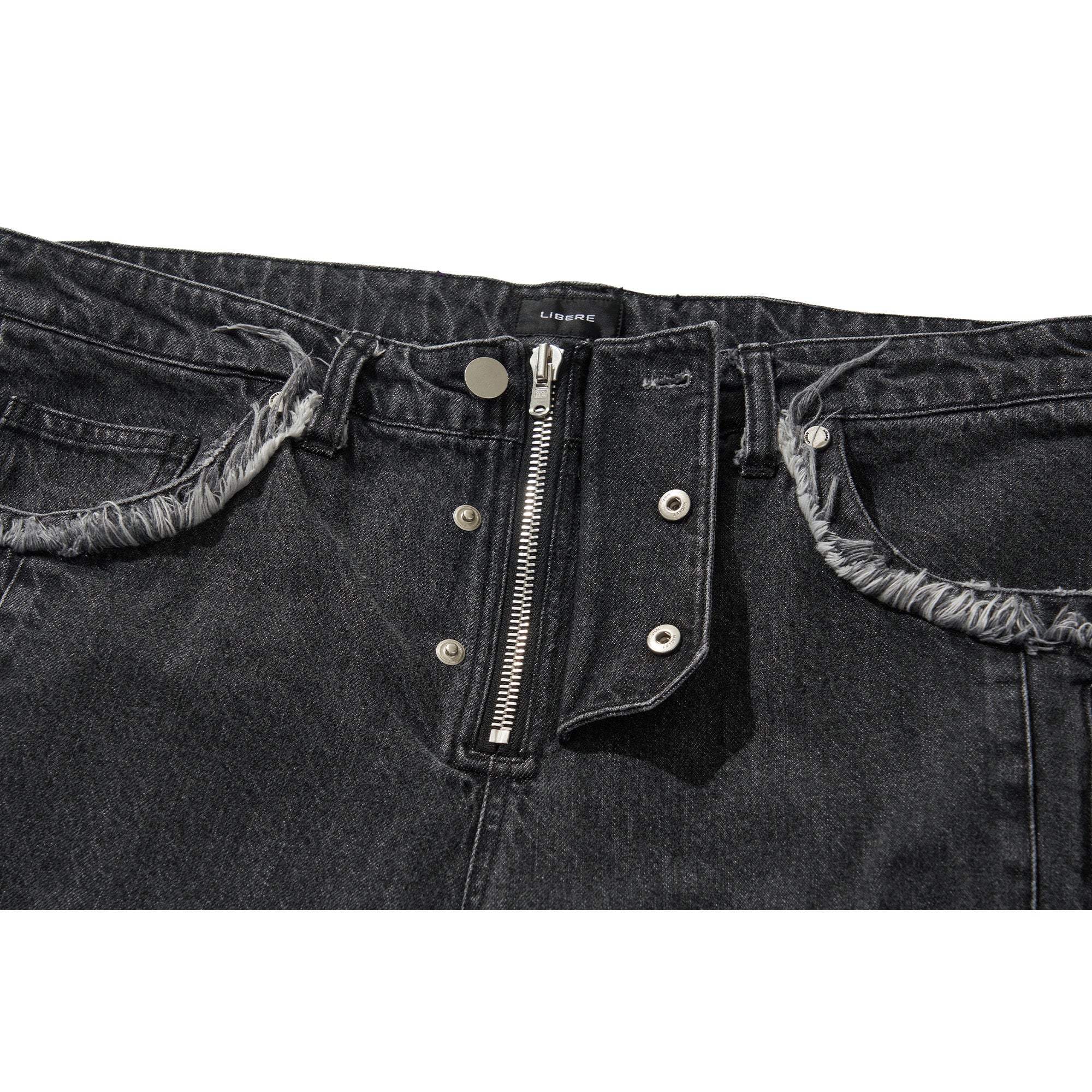 DENIM BIKER BAGGY PANTS / BLACK – LIBERE