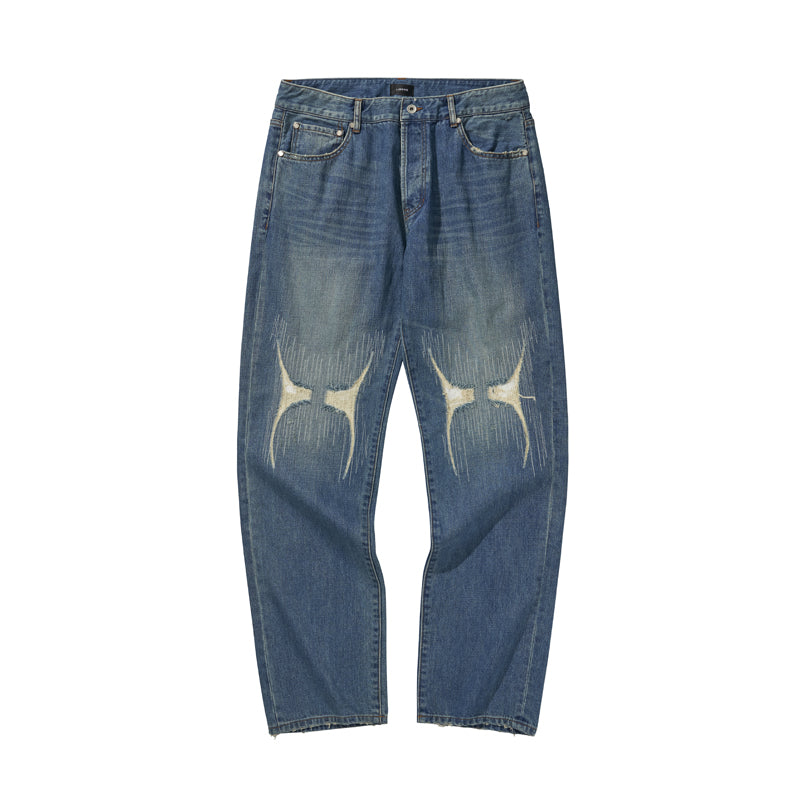 WASHED DENIM PANTS / BLUE