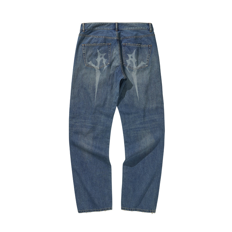 WASHED DENIM PANTS / BLUE