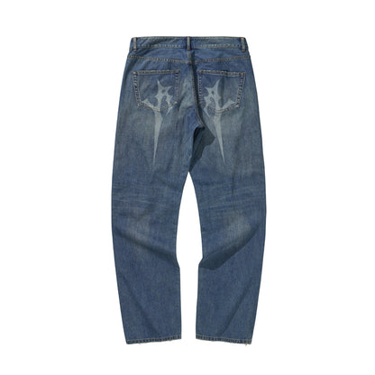 WASHED DENIM PANTS / BLUE