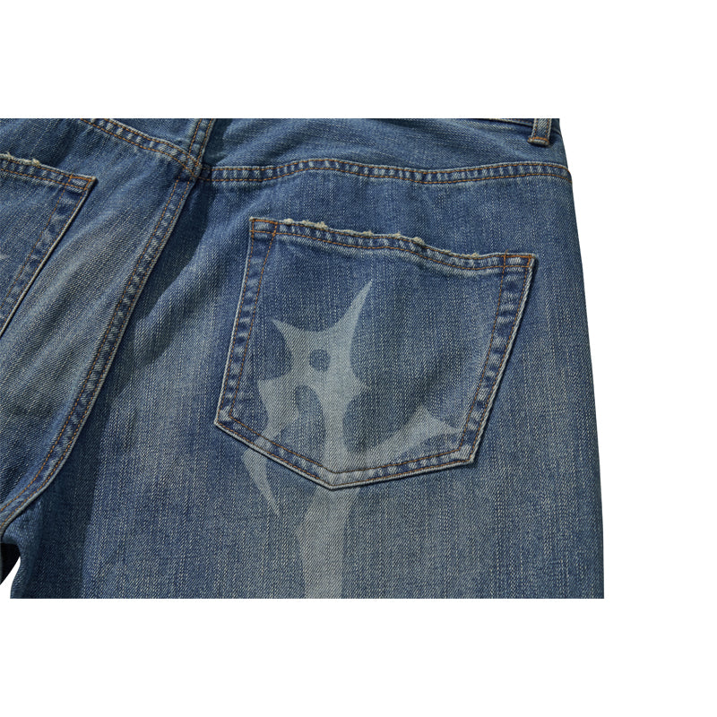 WASHED DENIM PANTS / BLUE