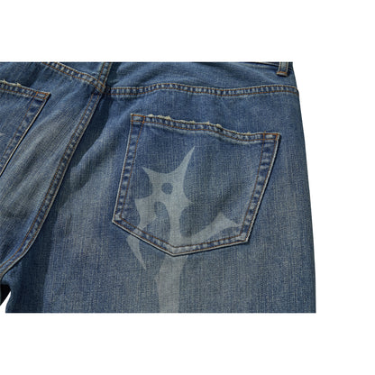 WASHED DENIM PANTS / BLUE