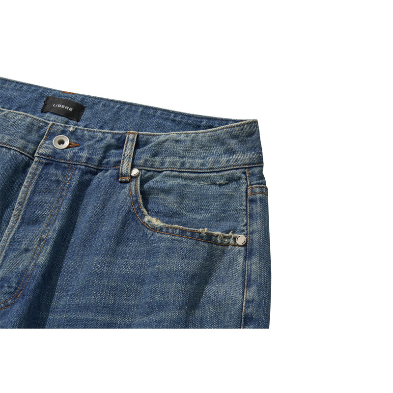 WASHED DENIM PANTS / BLUE