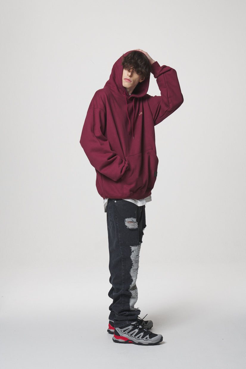 SLOGAN HOODIE / BURGUNDY – LIBERE